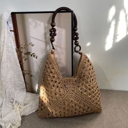 Women's Handmade Woven Straw Shoulder Bag