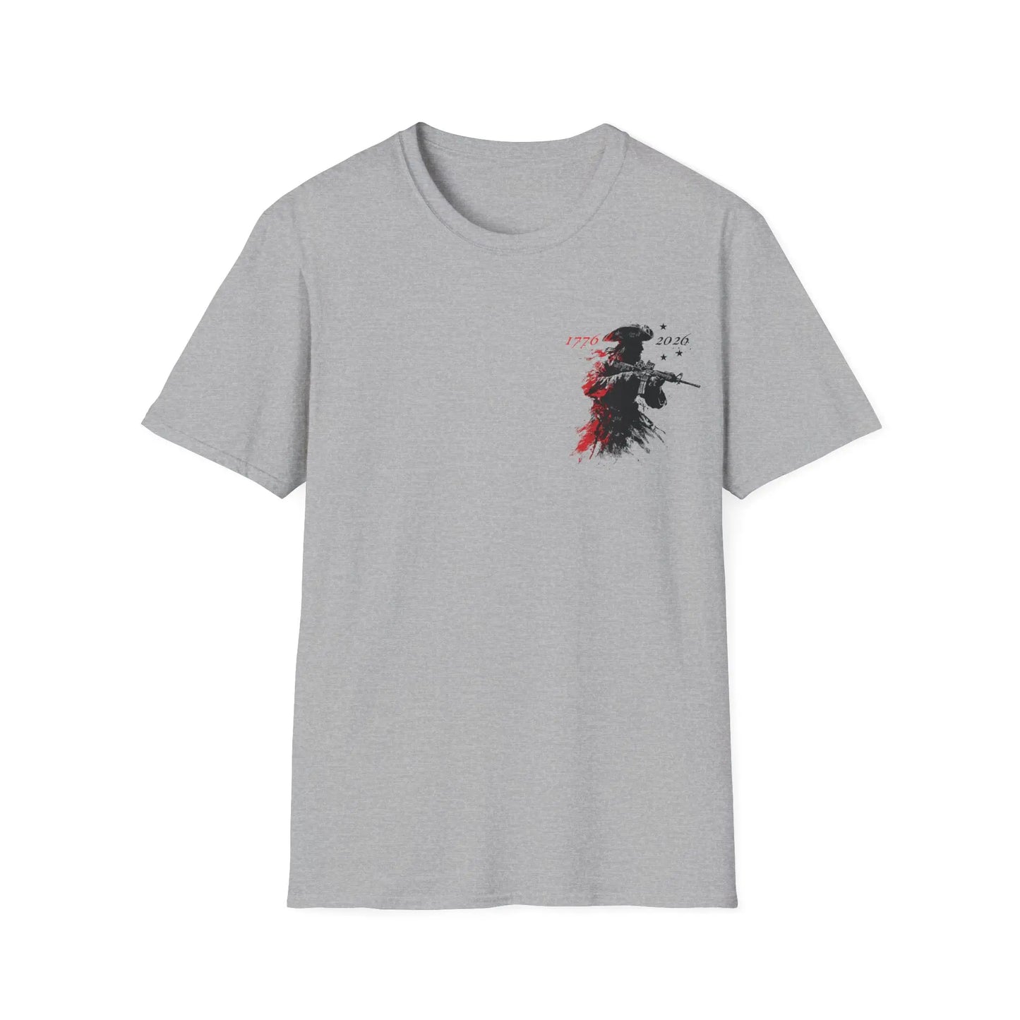 America 250th Patriotic T-Shirt | Vintage Distressed Flag & Revolutionary Soldier Graphic