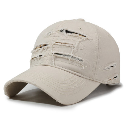 Vintage Distressed Baseball Cap – Washed Ripped Dad Hat for Men & Women