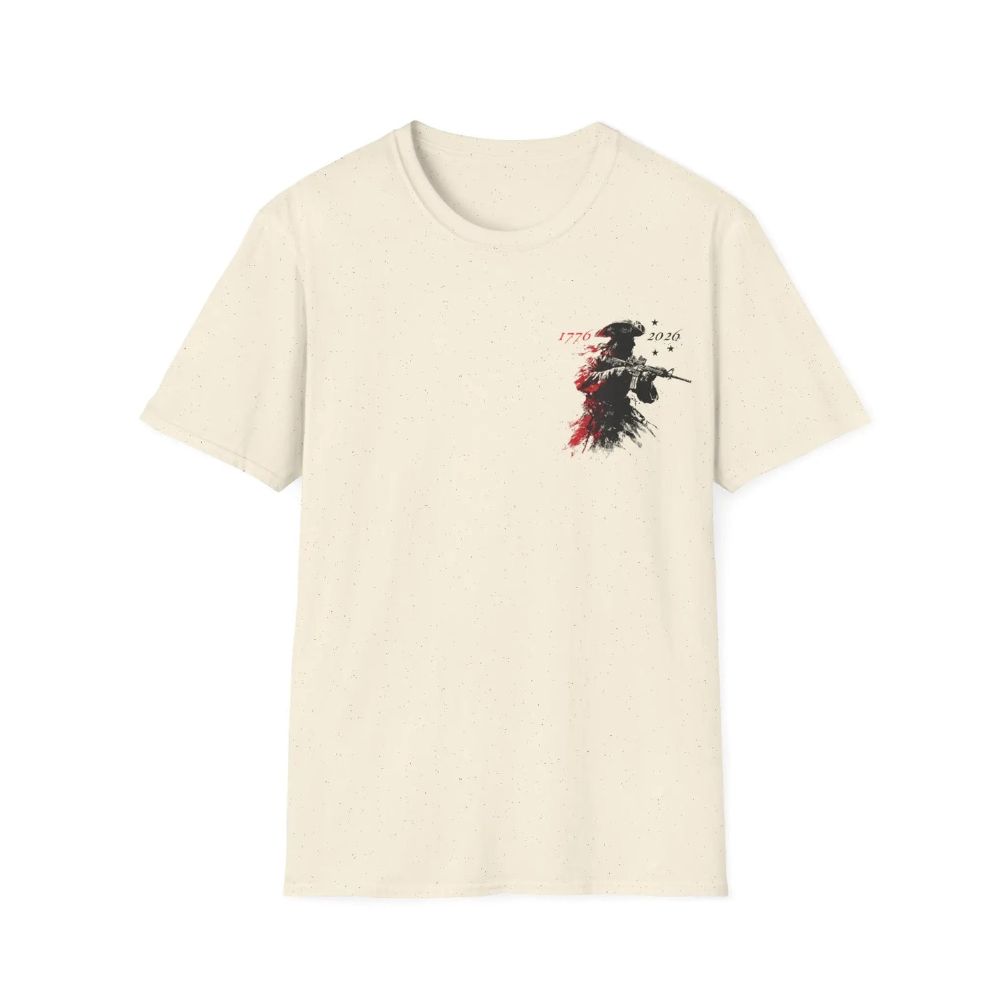 America 250th Patriotic T-Shirt | Vintage Distressed Flag & Revolutionary Soldier Graphic