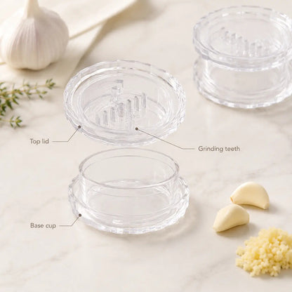 Transparent Manual Garlic Twister Mini Grinder for Kitchen Prep