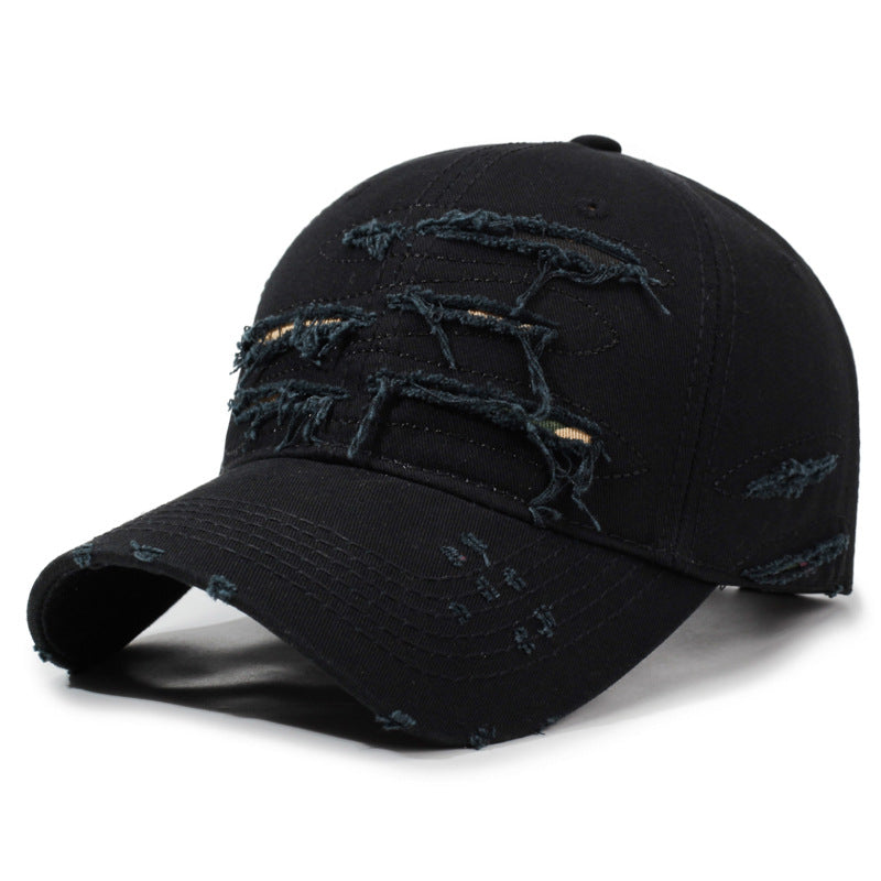 Vintage Distressed Baseball Cap – Washed Ripped Dad Hat for Men & Women