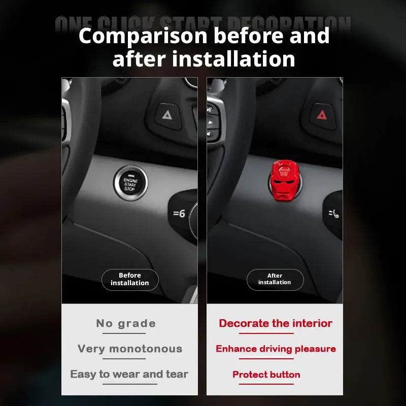 Rotating Mecha Car Start Button Cover