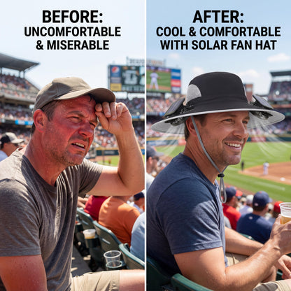 Solar Cooling Fan Hat – Rechargeable Sun Protection Bucket Hat with Built-In Cooling Fan