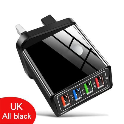 4-Port Travel Charger for Fast & Convenient Charging