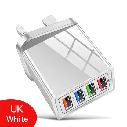 4-Port Travel Charger for Fast & Convenient Charging