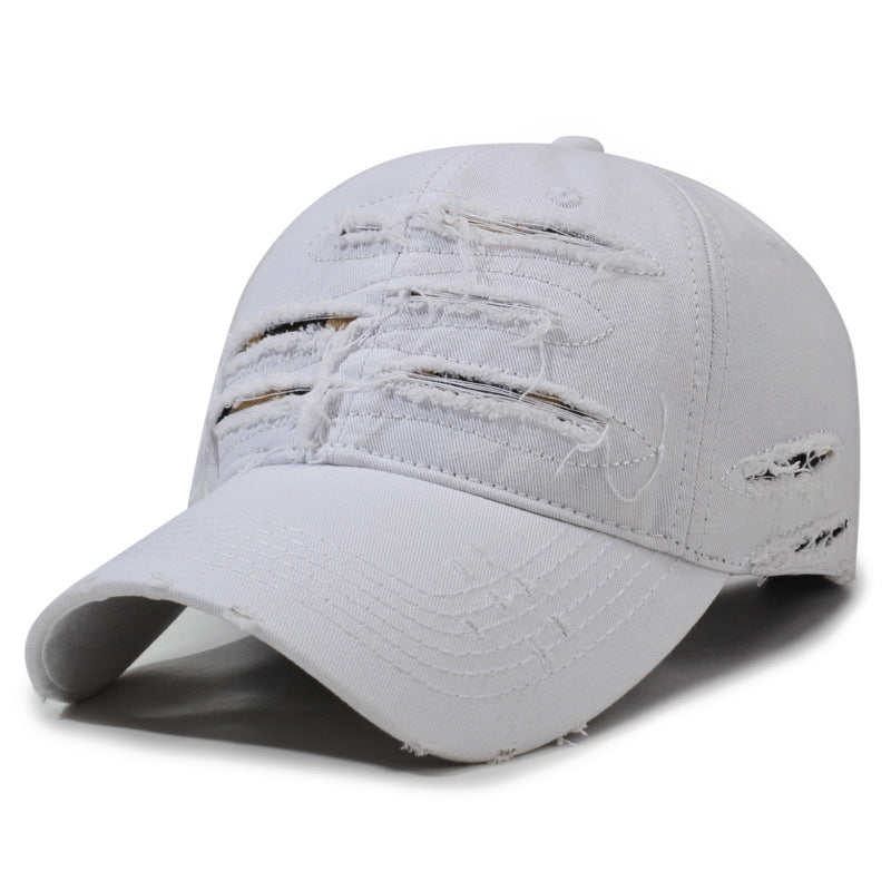 Vintage Distressed Baseball Cap – Washed Ripped Dad Hat for Men & Women