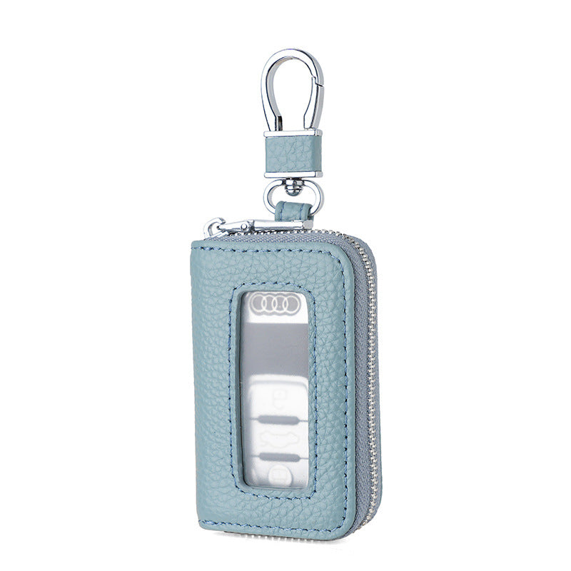 Leather Car Key Case with Viewing Window