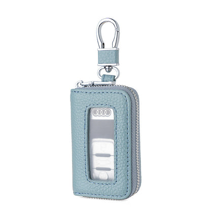 Leather Car Key Case with Viewing Window