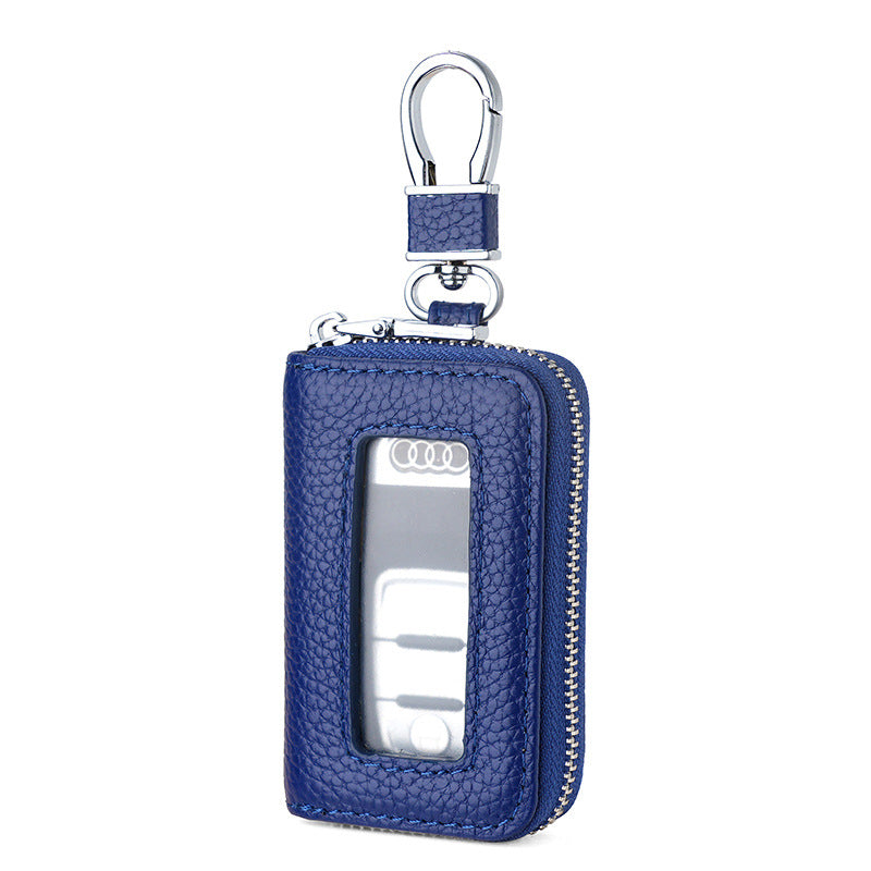 Leather Car Key Case with Viewing Window
