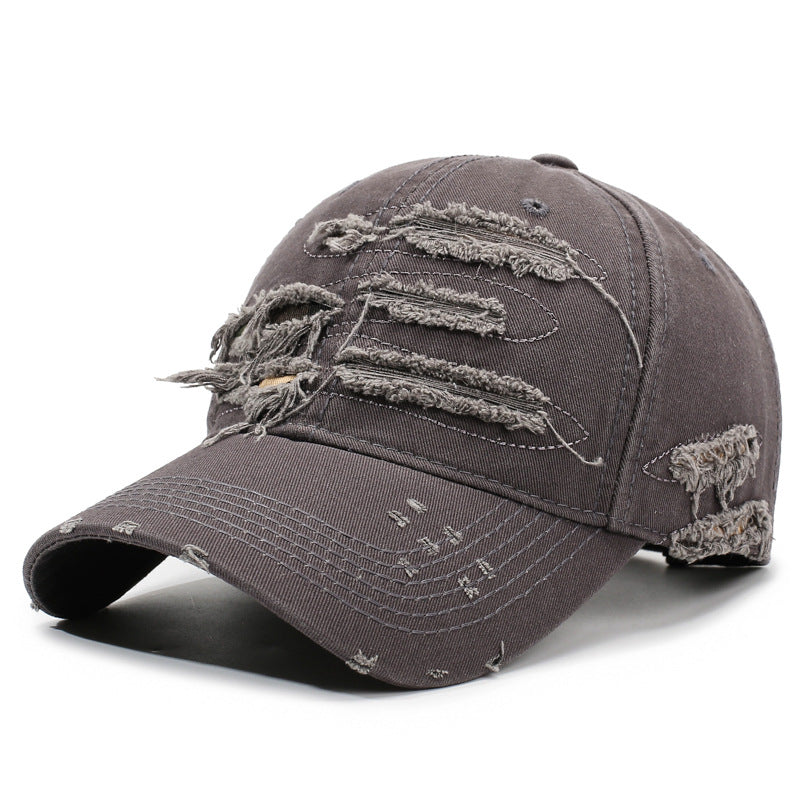 Vintage Distressed Baseball Cap – Washed Ripped Dad Hat for Men & Women