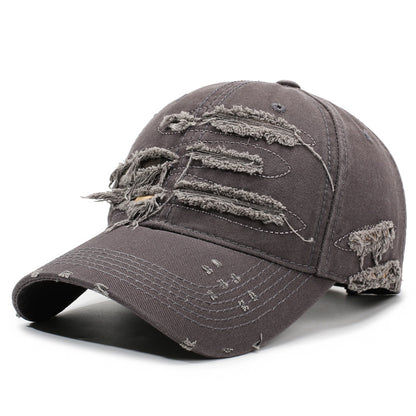 Vintage Distressed Baseball Cap – Washed Ripped Dad Hat for Men & Women