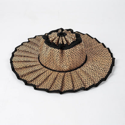 Women's Pleated Wide Brim Sun Hat – Foldable, UPF 50+ & Ponytail-Friendly