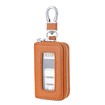 Leather Car Key Case with Viewing Window