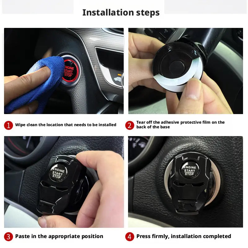 Rotating Mecha Car Start Button Cover