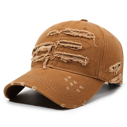 Vintage Distressed Baseball Cap – Washed Ripped Dad Hat for Men & Women