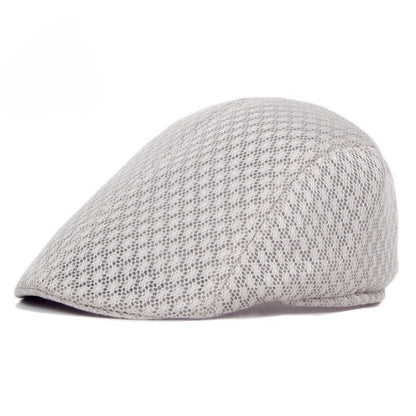 UPF50+ Mesh Flat Cap Men Breathable Duckbill Beret 56-58cm