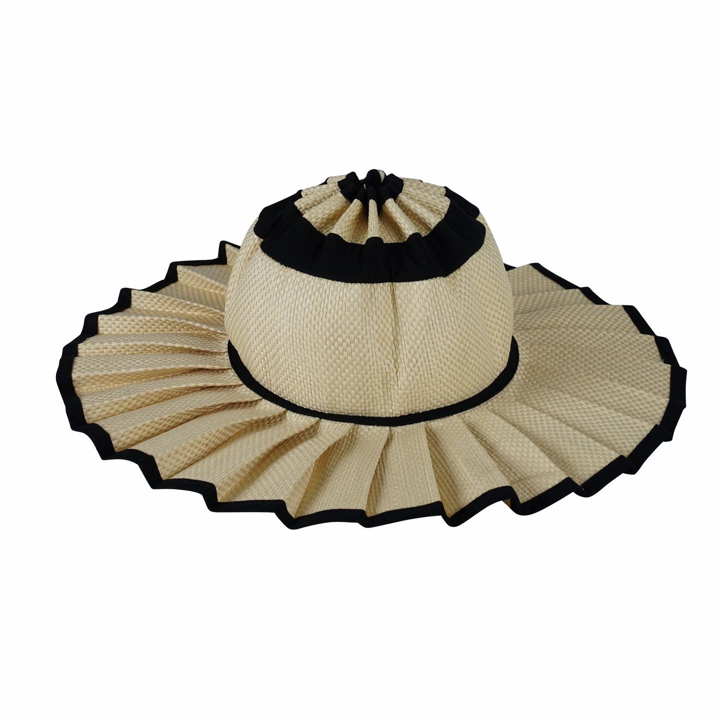Women's Pleated Wide Brim Sun Hat – Foldable, UPF 50+ & Ponytail-Friendly