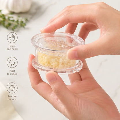 Transparent Manual Garlic Twister Mini Grinder for Kitchen Prep