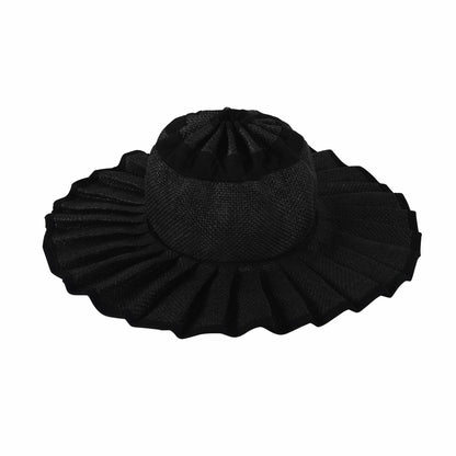 Women's Pleated Wide Brim Sun Hat – Foldable, UPF 50+ & Ponytail-Friendly