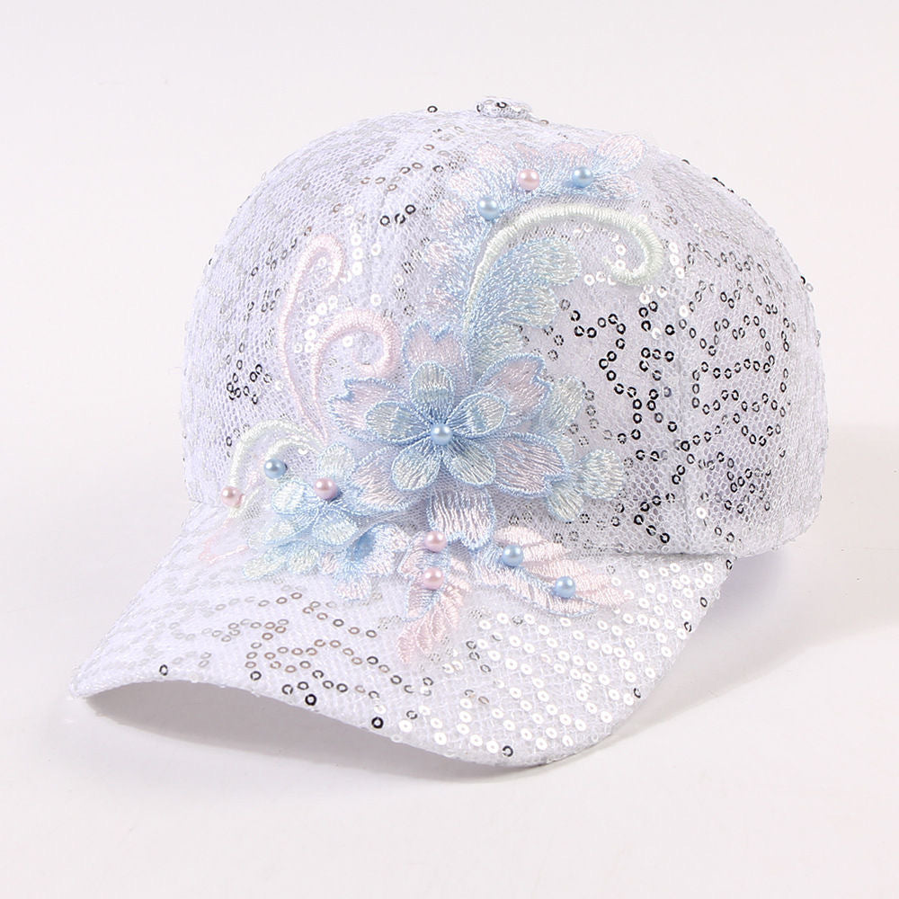 Embroidered sequins - white
