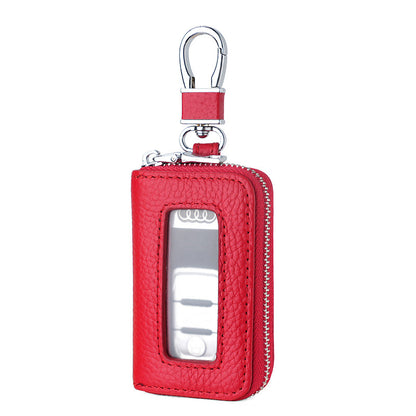 Leather Car Key Case with Viewing Window