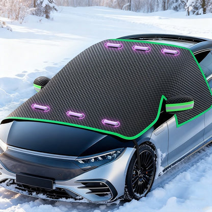 Magnetic Windshield Snow & Ice Cover with Mirror Protection | All-Weather Car Cover