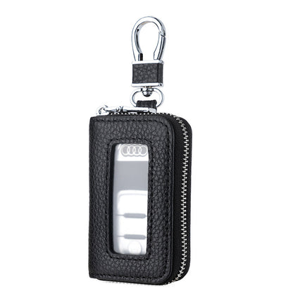 Leather Car Key Case with Viewing Window