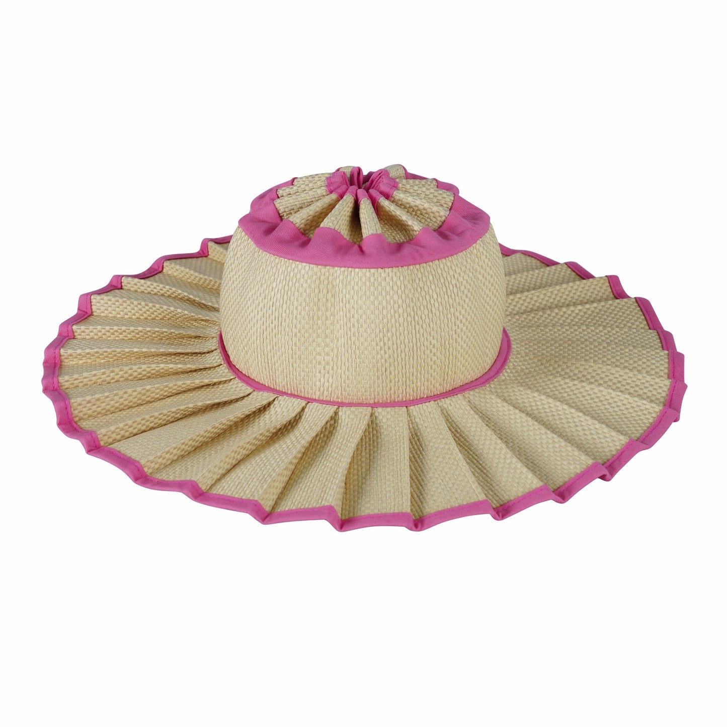 Women's Pleated Wide Brim Sun Hat – Foldable, UPF 50+ & Ponytail-Friendly