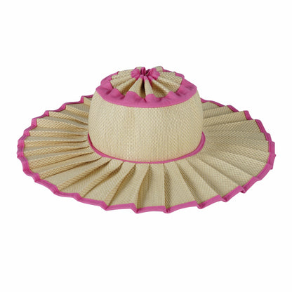 Women's Pleated Wide Brim Sun Hat – Foldable, UPF 50+ & Ponytail-Friendly