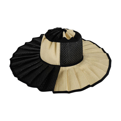 Women's Pleated Wide Brim Sun Hat – Foldable, UPF 50+ & Ponytail-Friendly