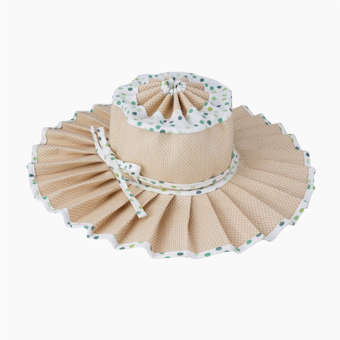 Women's Pleated Wide Brim Sun Hat – Foldable, UPF 50+ & Ponytail-Friendly