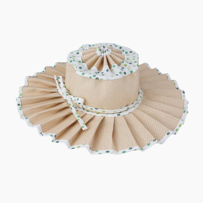 Women's Pleated Wide Brim Sun Hat – Foldable, UPF 50+ & Ponytail-Friendly