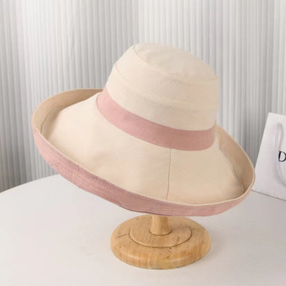 Women's Reversible Cotton Linen Wide Brim Sun Hat for Beach & Travel