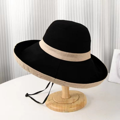 Women's Reversible Cotton Linen Wide Brim Sun Hat for Beach & Travel
