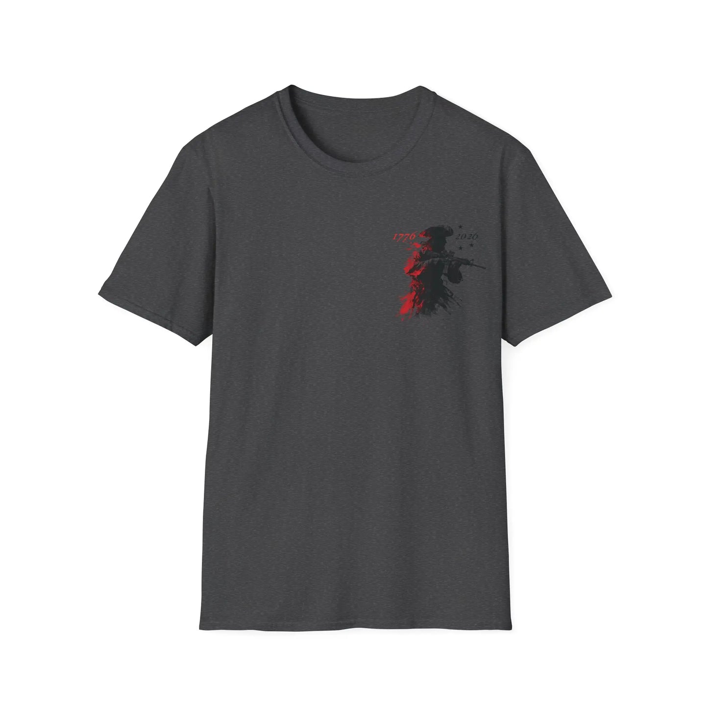 America 250th Patriotic T-Shirt | Vintage Distressed Flag & Revolutionary Soldier Graphic