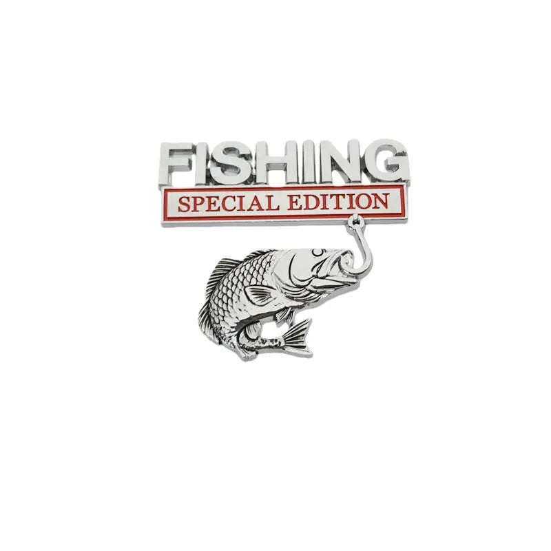 3D Design Self-Adhesive Alloy Fishing Car Sticker