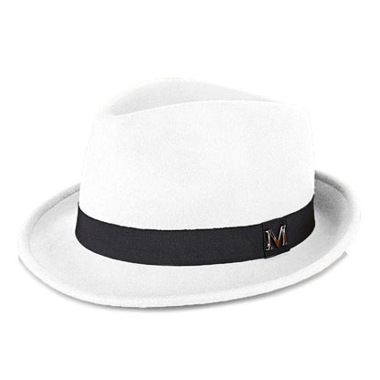 Classic Short-Brim Trilby Hat — Premium Felt, Metal Accent, 10 Colors, Unisex