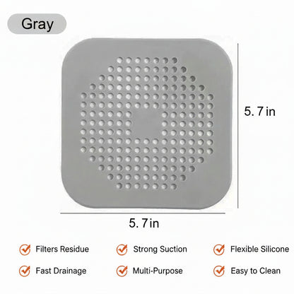 Square Silicone Hair Catcher Sink Drain Strainer Cover