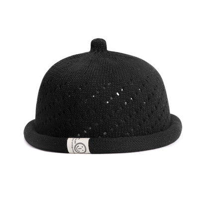 Women's Open-Knit Docker Cap – Rolled Cuff Brimless Knit Hat