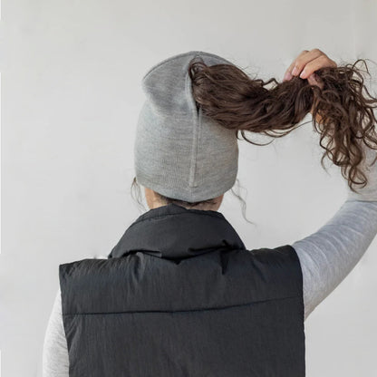 Women's Magnetic Ponytail Beanie | Knit Winter Hat