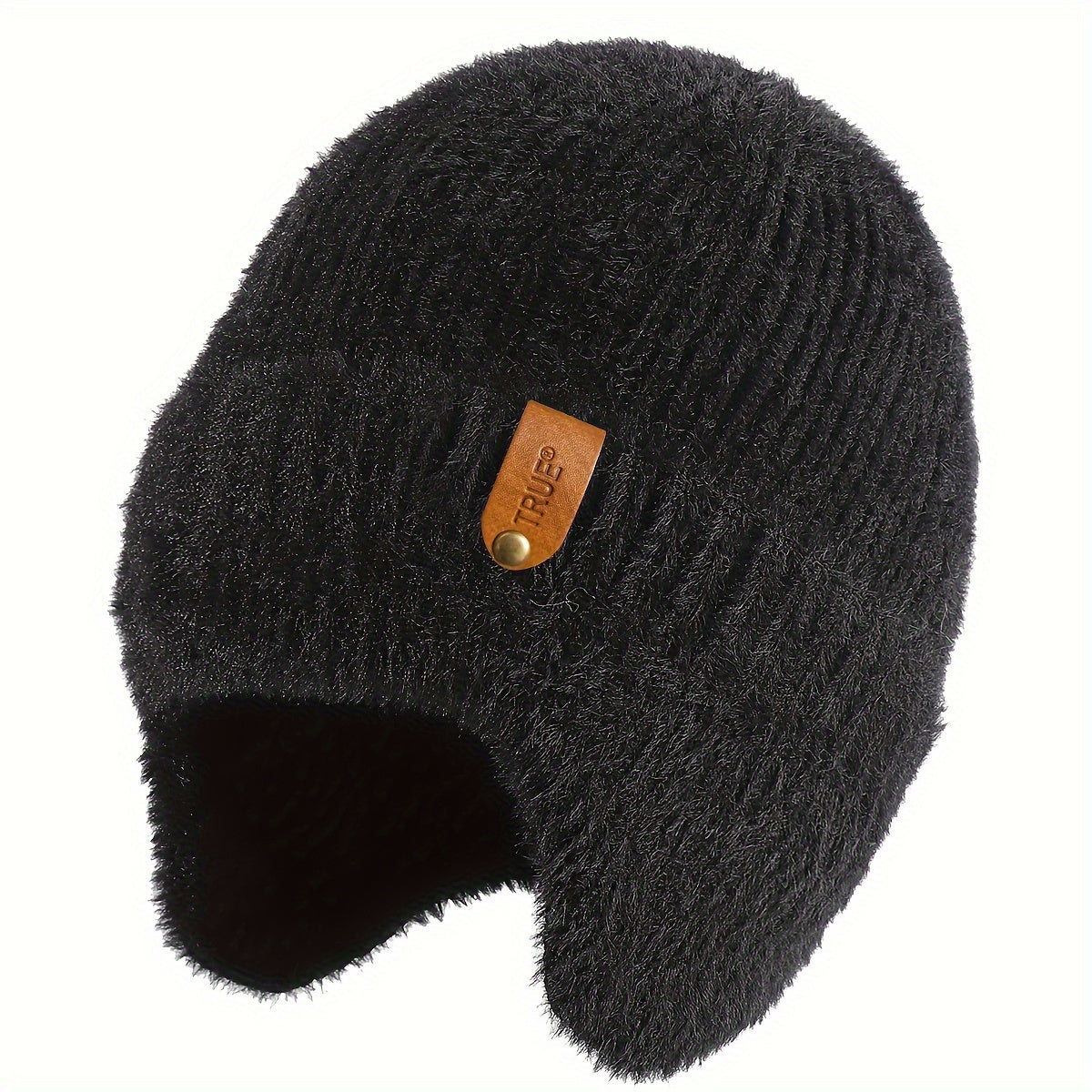 Cozy Plush Knit Earflap Beanie – Soft Winter Hat for Women & Men