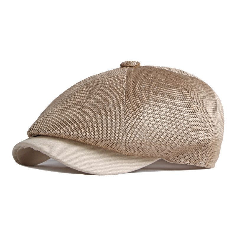 Breathable Mesh Newsboy Cap — 8-Panel Stretch Fit, Unisex.