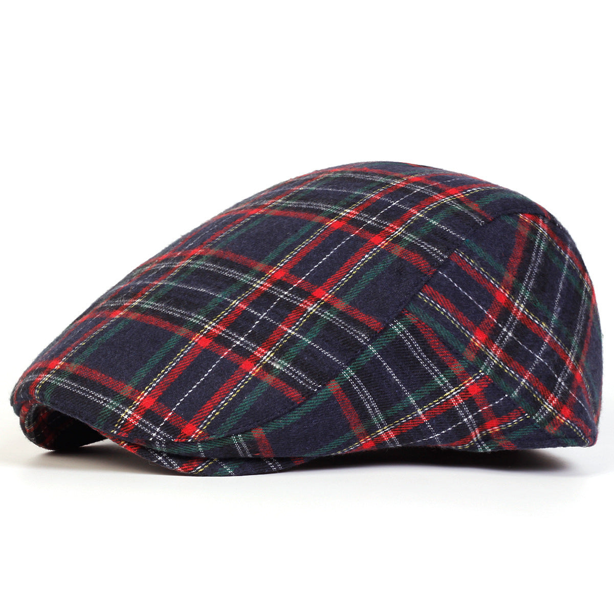 Men's Vintage Plaid Flat Cap – Classic Lightweight Ivy Driving Hat