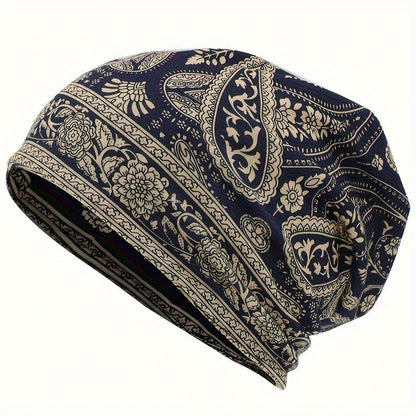 Paisley Slouchy Beanie & Neck Gaiter – Unisex Boho Hat