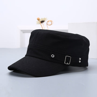 Adjustable Cotton Military Cadet Cap Flat Top Sun Hat for Men Women
