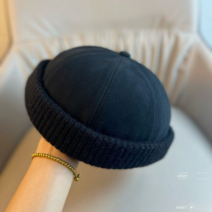 Brimless Docker Cap — Unisex Streetwear Hat with Ribbed Cuff, 6 Colors