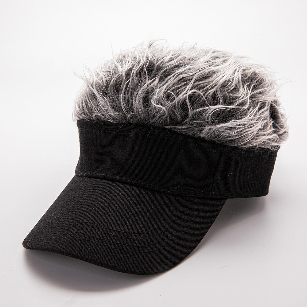 😂 Funny Wig Visor Hat – Spiky Faux Hair Golf Visor & Gag Gift