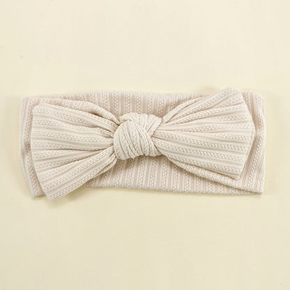 🎀 Baby Bow Knot Headband | Stretchy Ribbed Hair Band