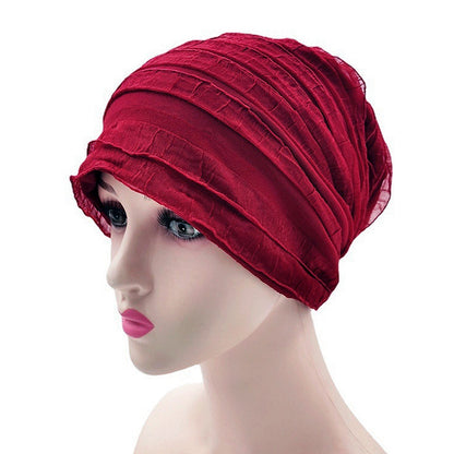 Women's Lightweight Ruffle Turban Hat | Easy Slip-On Style